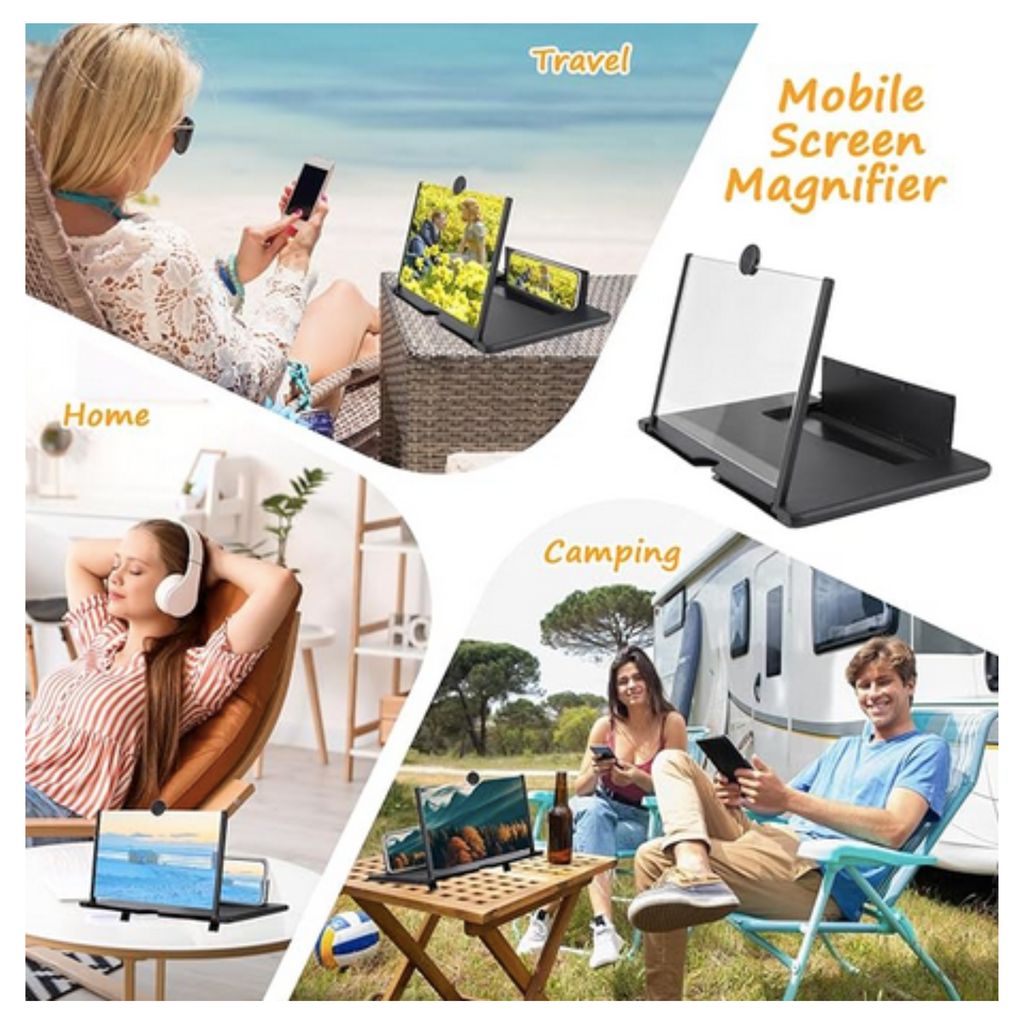 Amplificador de pantalla con lente óptica portátil